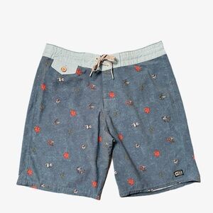 Salty Crew Blue Board Shorts Surf Men’s Size 33